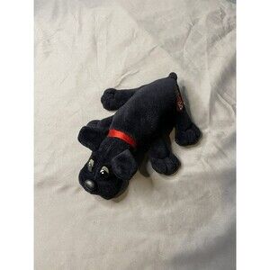 1986 Black Pound Puppy by Tonka with Red Collar 7 1/2" Vintage Toy